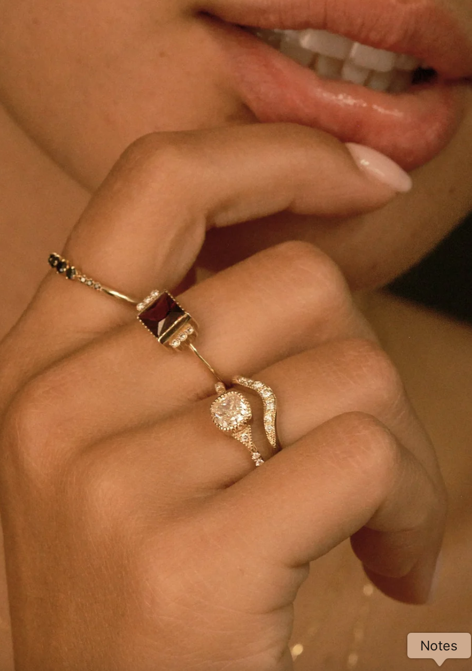 Deco Ring With Diamond Cushion